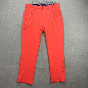 Scales Gear Performance Pants Mens 34 Salmon Pink Fishing Golf Stretch Trousers